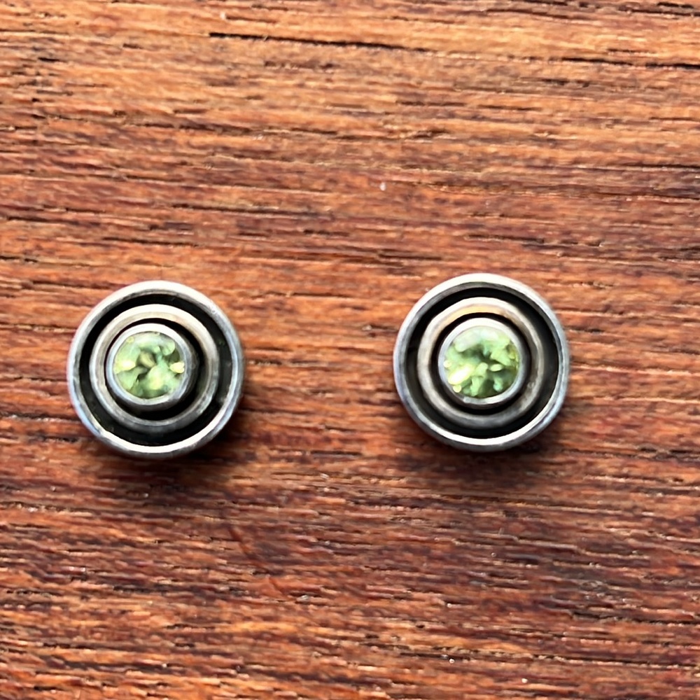 Nicky Butler light green peridot and 925 sterling silver earrings